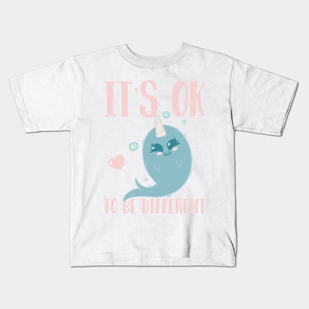 It's OK to be different Kids T-Shirt by munkidesigns